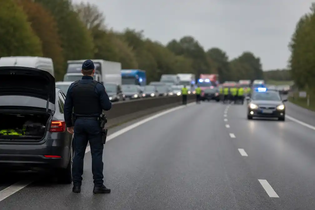 E25 bij Sprimont in beide richtingen dicht na dreiging met explosieven na ongeval