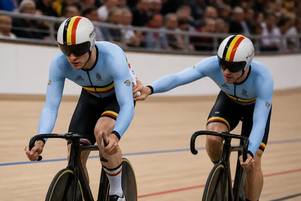 De Vylder en Van den Bossche grijpen naast medaille in ploegkoers op WK baanwielrennen