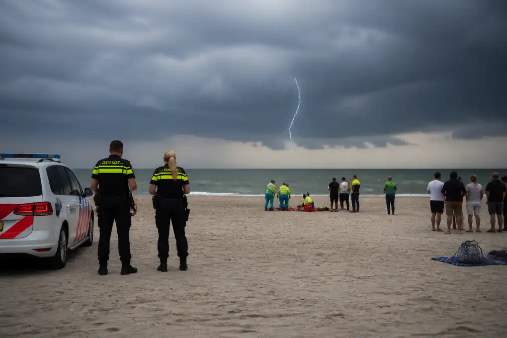 Twee personen getroffen door bliksem op strand bij Renesse, bevestigt politie