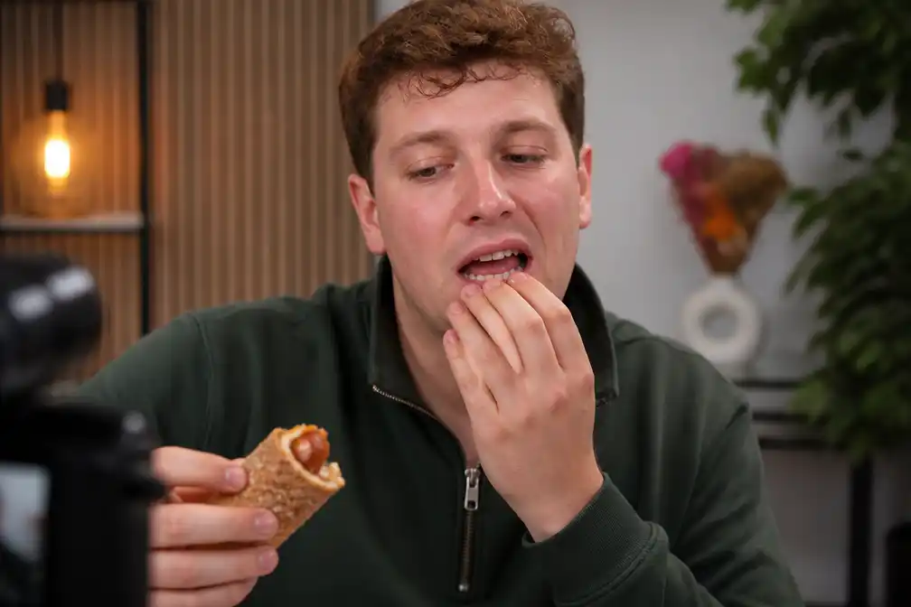 Snackspert Eke Bosman verliest stukje tand bij taste test en deelt beelden toch