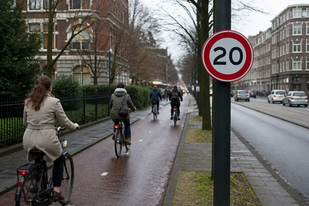 Amsterdam test maximumsnelheid van 20 km/u op fietspad Amstelveenseweg