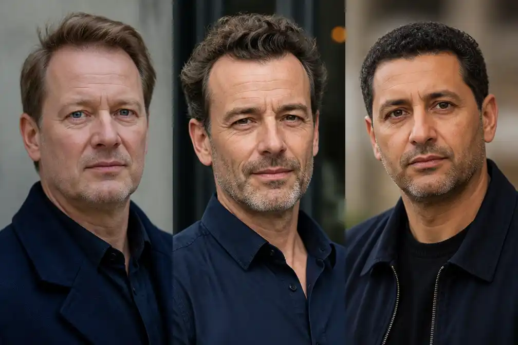 Peter Paul Muller, Chris Peters en Nasrdin Dchar in cast van Mabel & Margarita