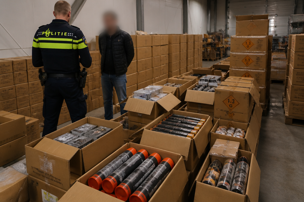 Politie neemt 3000 kilo illegaal vuurwerk in beslag in Lelystad en houdt man (33) aan