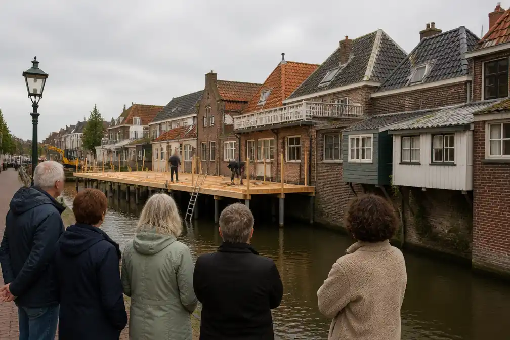 Buurt woedend over vlonder boven Damsterdiep bij hangende keukens in Appingedam