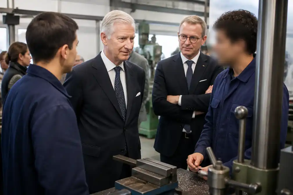 Koning Filip bezoekt opleidingscentrum Technicity.brussels in Anderlecht