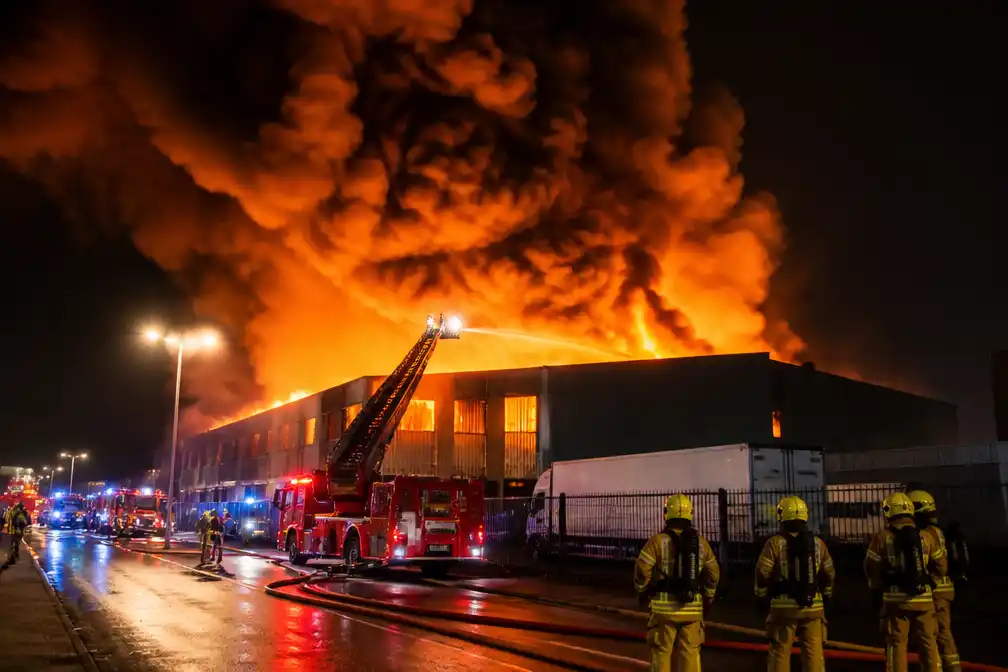 Zeer grote brand in Rotterdamse groothandel, NL-Alert voor omwonenden