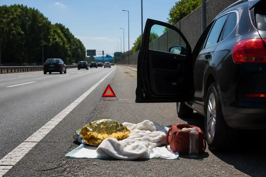 Baby Dorus geboren op vluchtstrook N44 bij Wassenaar tijdens extreme hitte