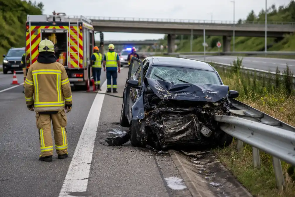 Bestuurder (25) zwaargewond na crash op Klaverblad Lummen