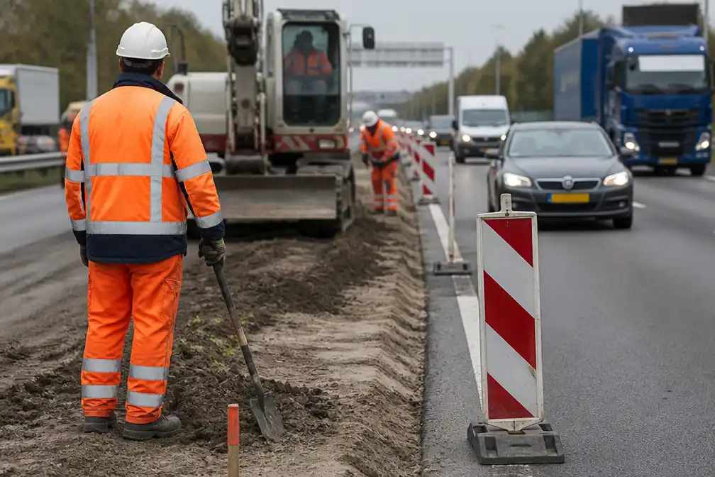 Bouwbedrijven starten campagne tegen agressie tegen wegwerkers