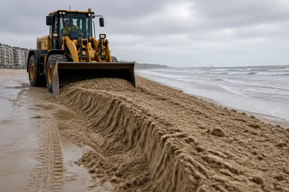 Storm Austen laat zandkliffen tot 1,2 meter hoog achter op strand van Blankenberge