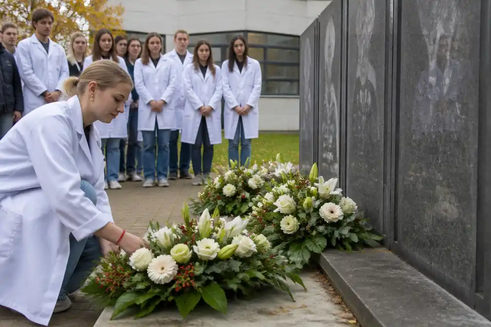 UHasselt-studenten eren lichaamsdonoren met zelfgemaakte bloemstukken