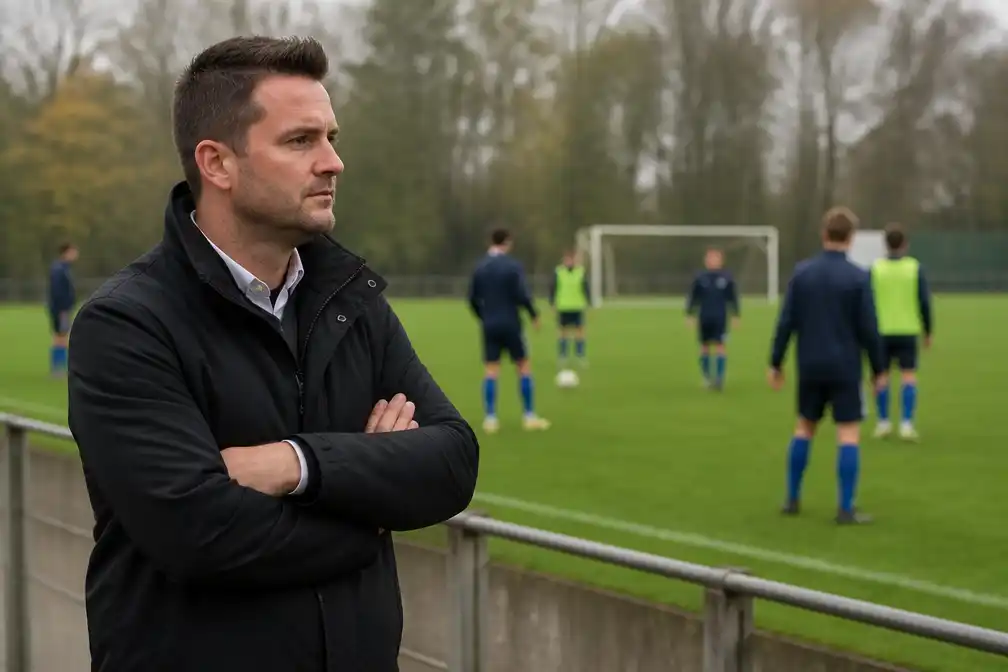 Begrafenisondernemer Niels Lenaerts is ook coach van vierdeprovincialer JB Eigenbilzen