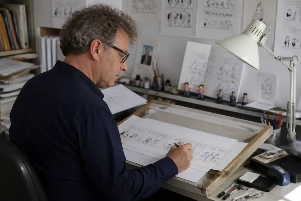 Cartoon Toos & Henk van Paul Kusters in De Limburger en Haarlems Dagblad