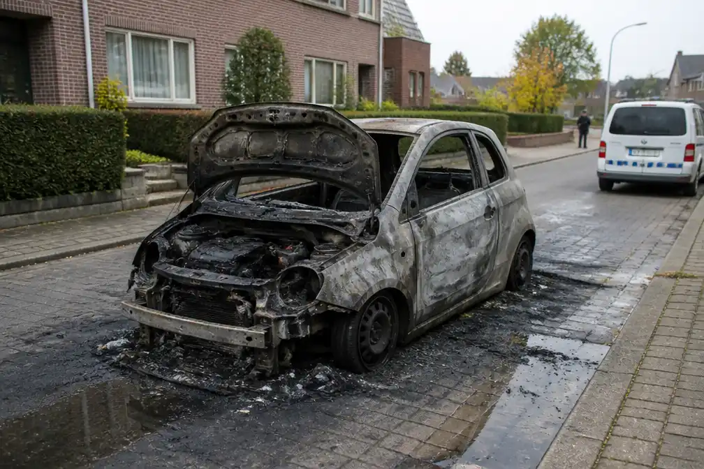 Fiat 500 brandt uit in Maasmechelen: politie onderzoekt brandstichting