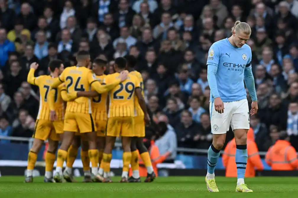 Manchester City lijdt tweede nederlaag op rij, 0-1 tegen Brighton