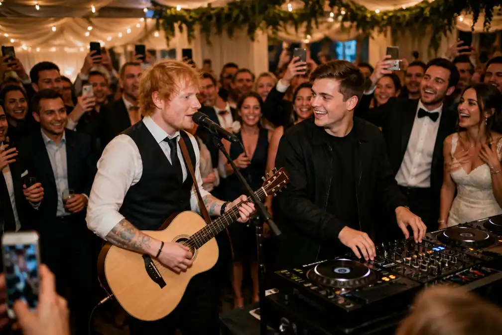 Ed Sheeran en Martin Garrix crashen trouwfeest in Chicago voor promotie nieuwe single