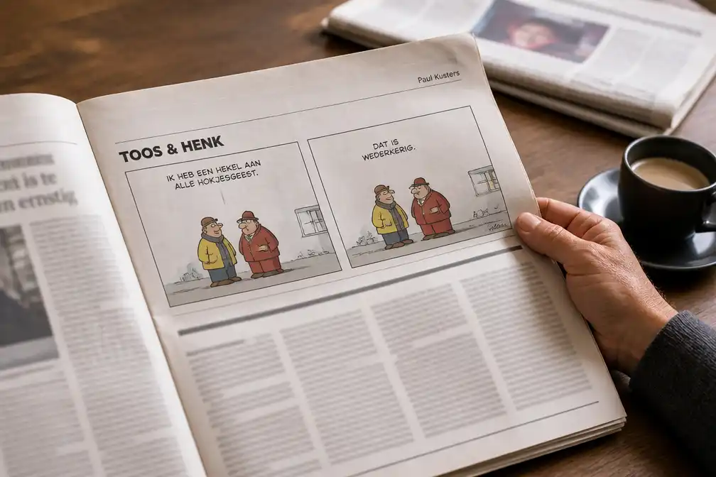 Cartoon "Toos en Henk" van Paul Kusters verschenen op 30 juni 2026