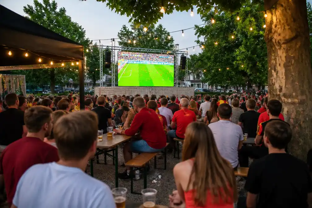 Bar Perron in Brasschaat zet groot scherm voor Rode Duivels, Bosuilstadion annuleert