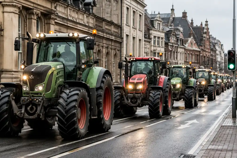 Trekkers rijden toeterend Den Haag binnen bij start stikstofdebat, noodbevel uitgevaardigd