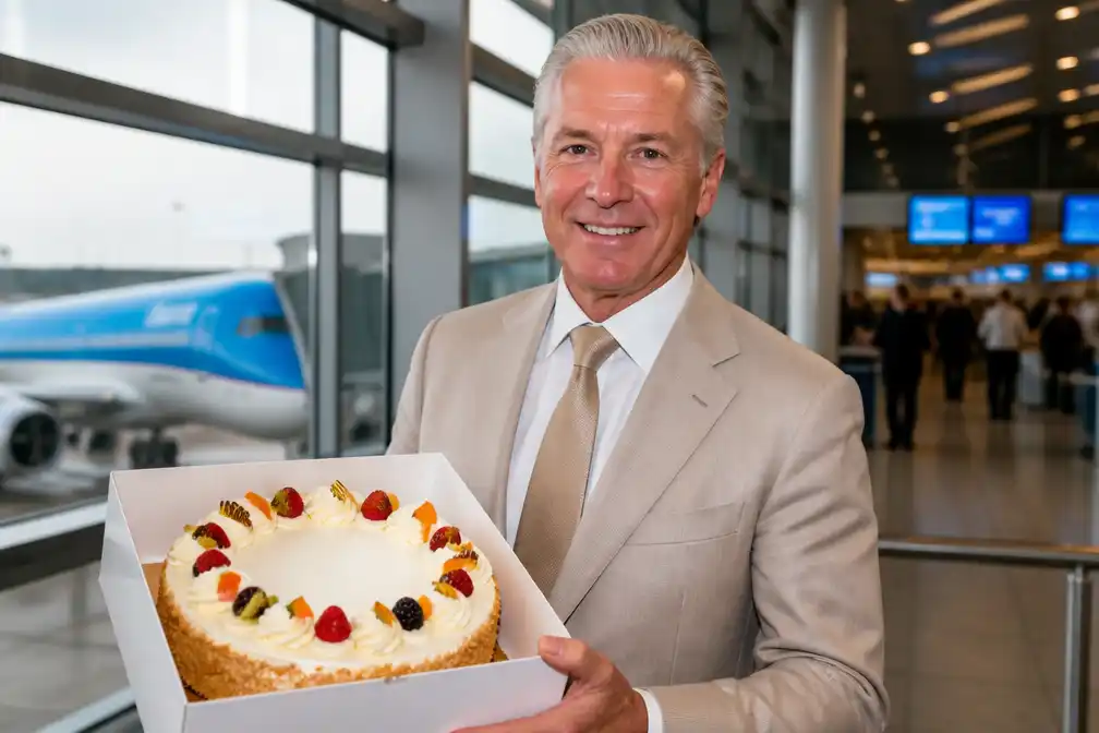Dries Roelvink door KLM uitgeroepen tot best geklede passagier van afgelopen vijf jaar