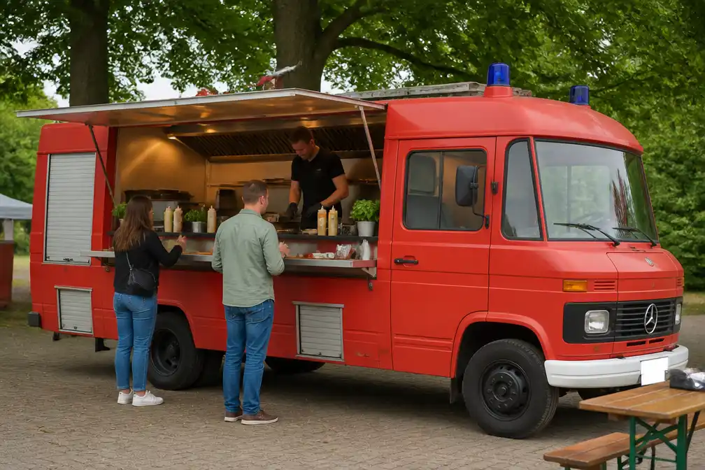 Leusdenaar serveert burgers uit omgebouwde brandweerbus