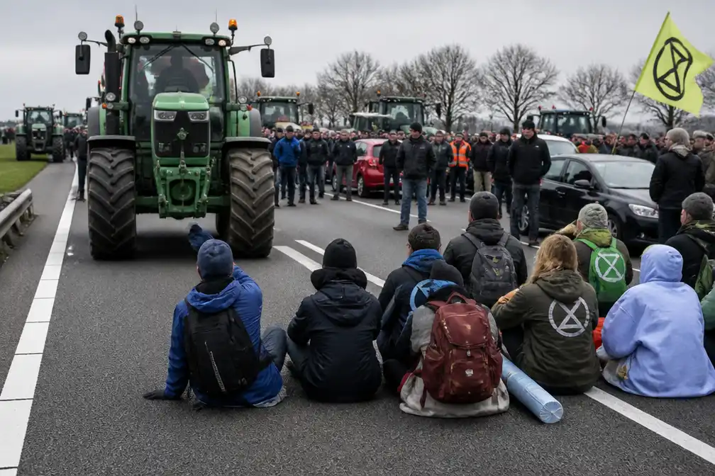 Boeren verstoren geplande A12-blokkade van klimaatactivisten