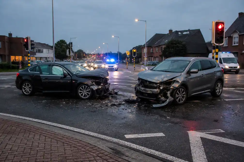 Twee wagens vernield na negeren rood licht in Beveren