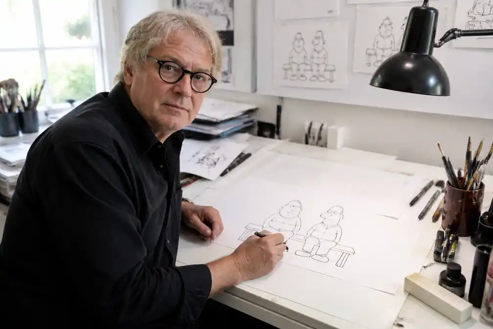 Cartoonist Paul Kusters start dagelijkse serie 'Toos & Henk' in twee Nederlandse kranten