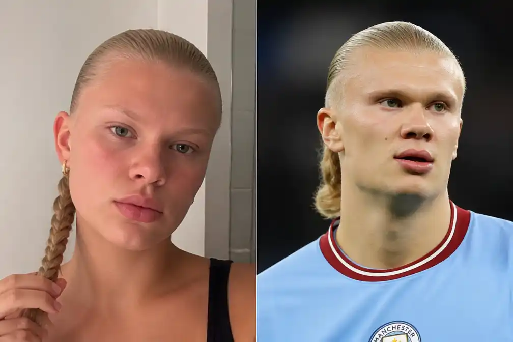 Vrouw die op Erling Haaland lijkt wordt online sensatie