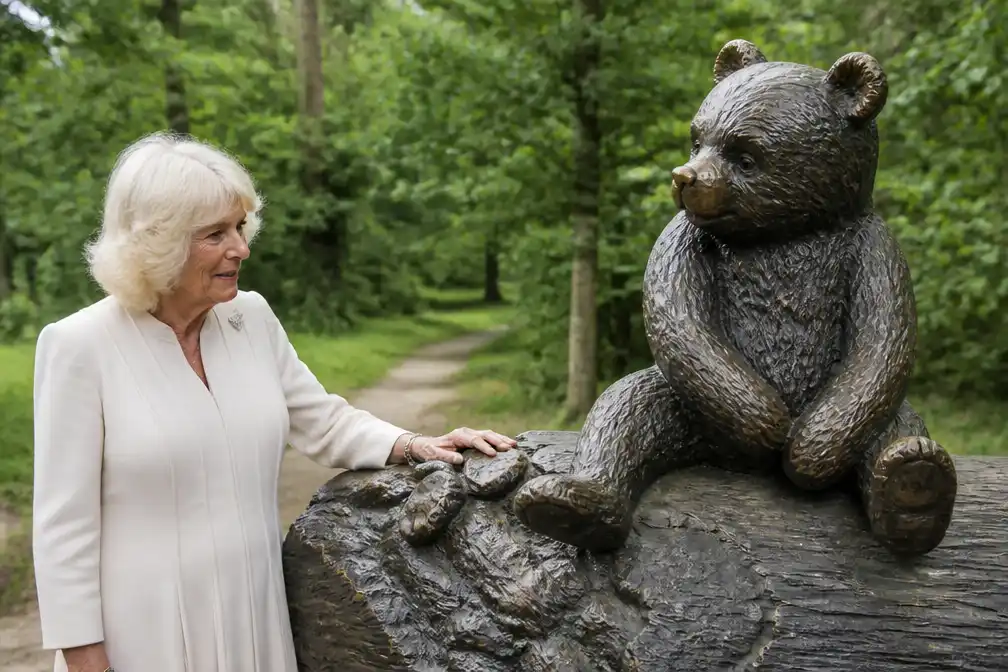 Koningin Camilla bezoekt Ashdown Forest voor eeuwfeest Winnie de Poeh