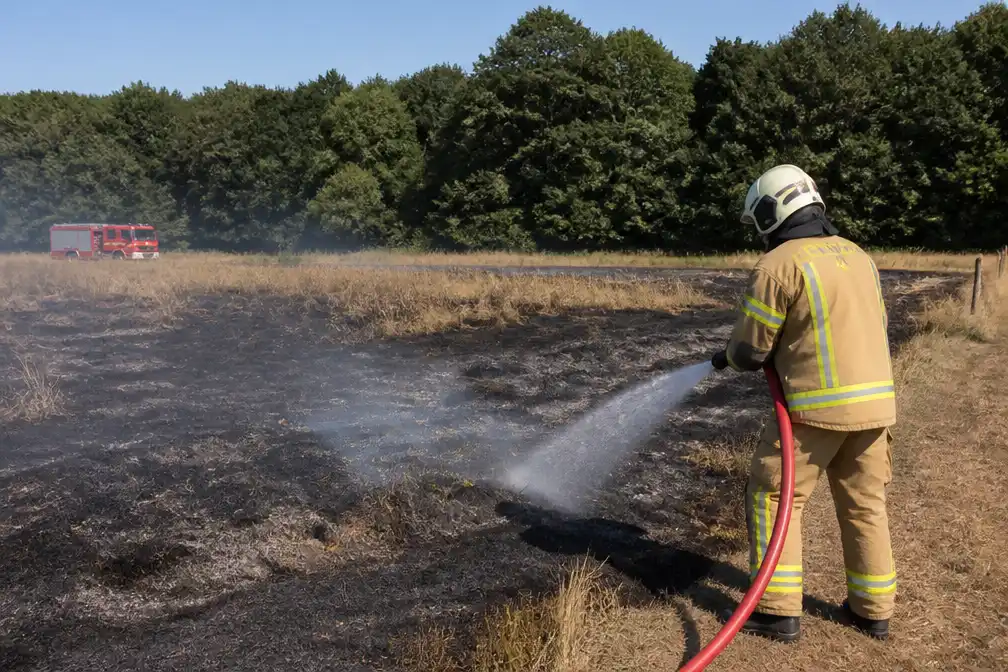 Grasbrand bij Gasthuisbossen Ieper snel geblust, brandweer waarschuwt voor vuurtjes