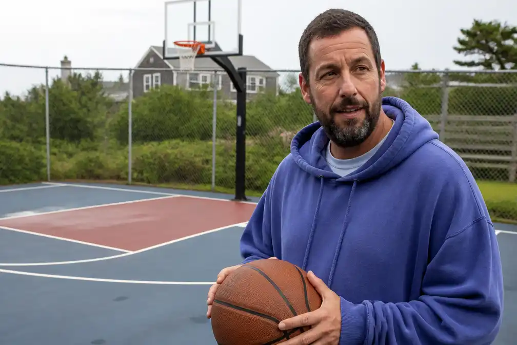 Adam Sandler belt politie Nantucket voor goed basketbalveld