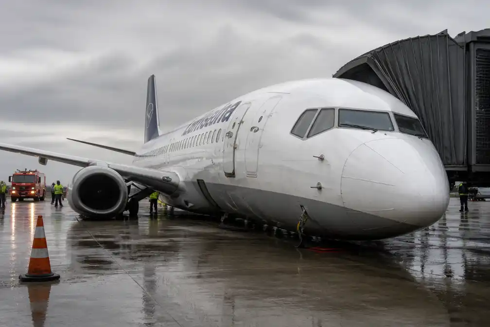 Vergeten pinnetje zorgde voor instorten landingsgestel Lufthansa Boeing in Frankfurt, 23 gewonden