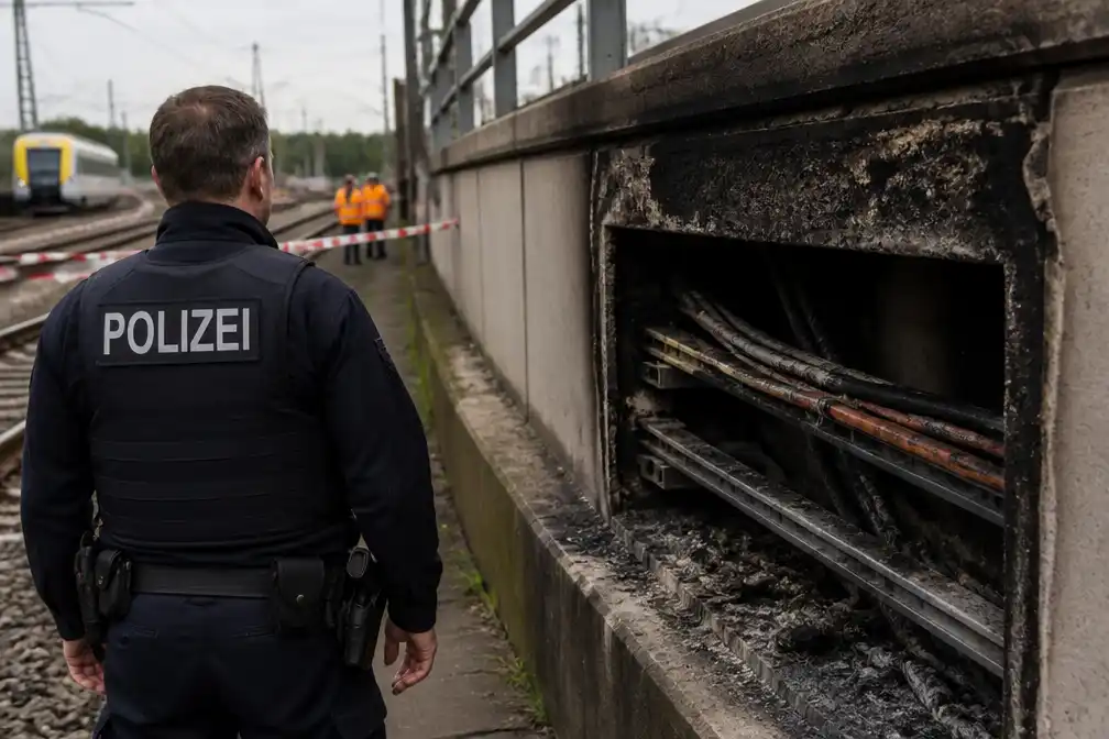 Duitse politie onderzoekt vermoedelijke spoorsabotage opgeëist door extreemlinks