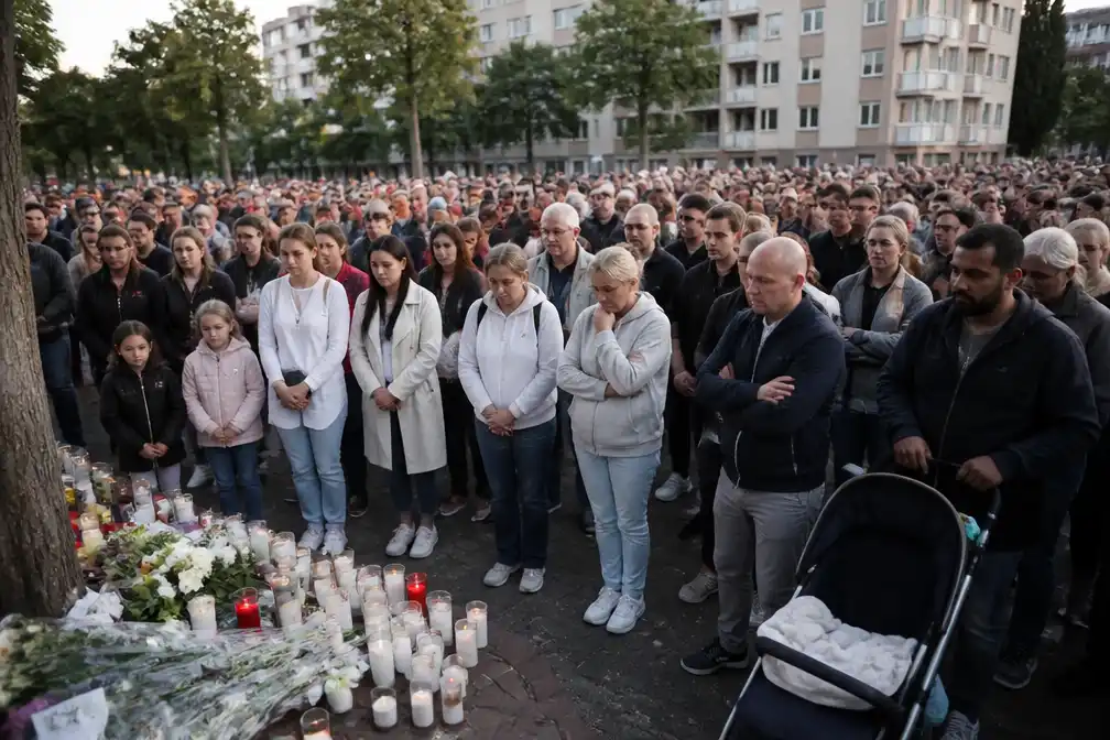 Honderden komen samen voor stille wake voor vijf vrouwen omgekomen bij brand in Antwerpen