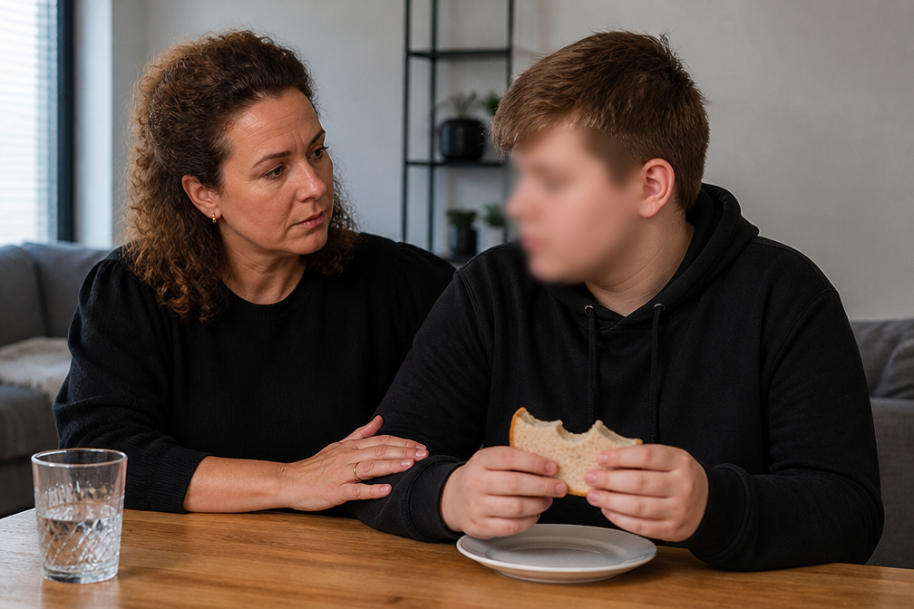 Roan (14) heeft hersentumor die onverzadigbare honger veroorzaakt, artsen dachten aan puberteit