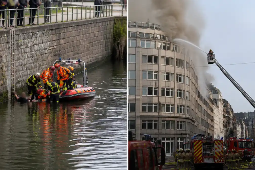 Brusselse brandweer redt twee uit kanaal en bestrijdt brand in OXY-gebouw