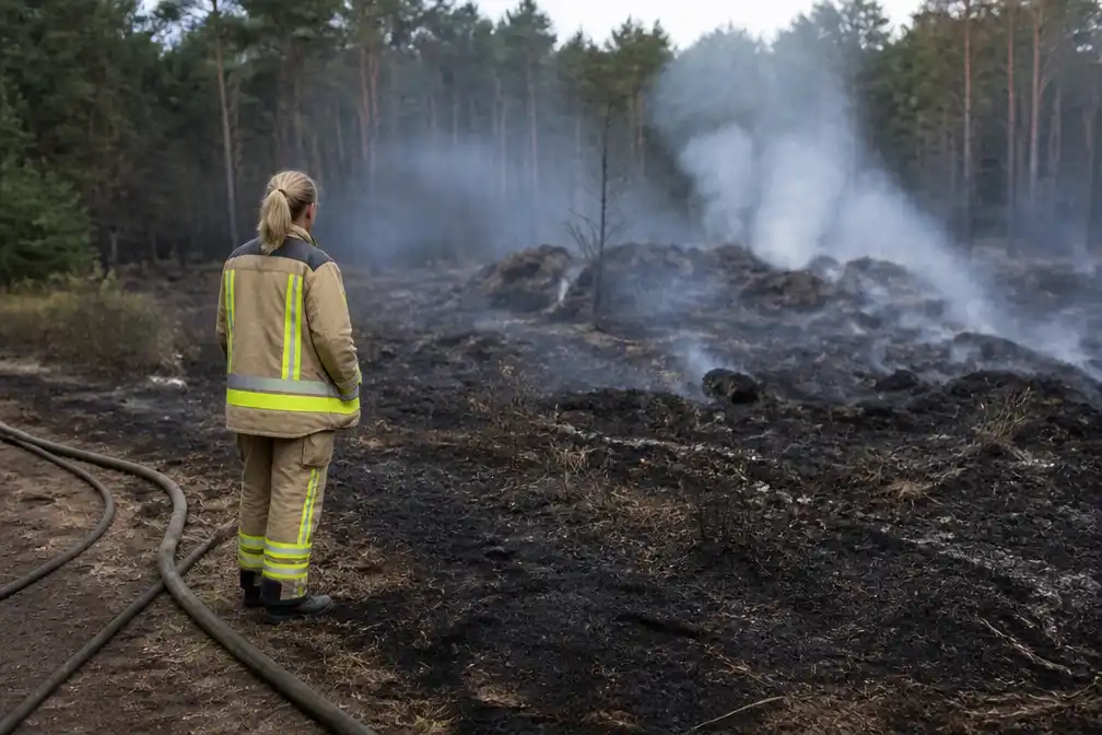Heidebrand in Mechels Bos smeult ondergronds na, kleine heropflakkeringen