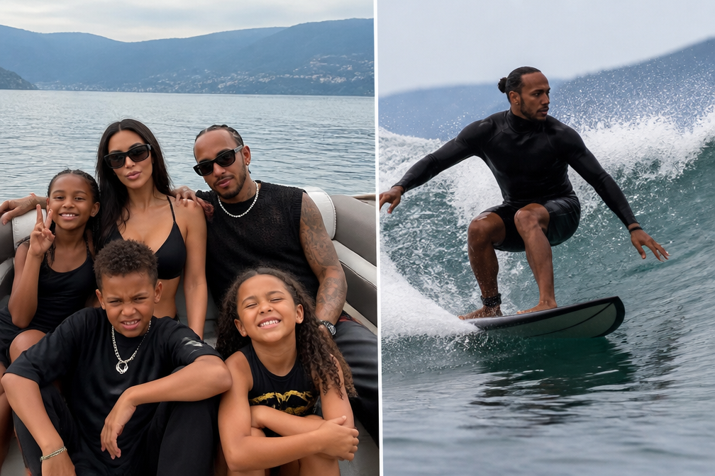 Hamilton duikt op in vakantiefoto's Kardashian; Pérez reageert op surfvideo