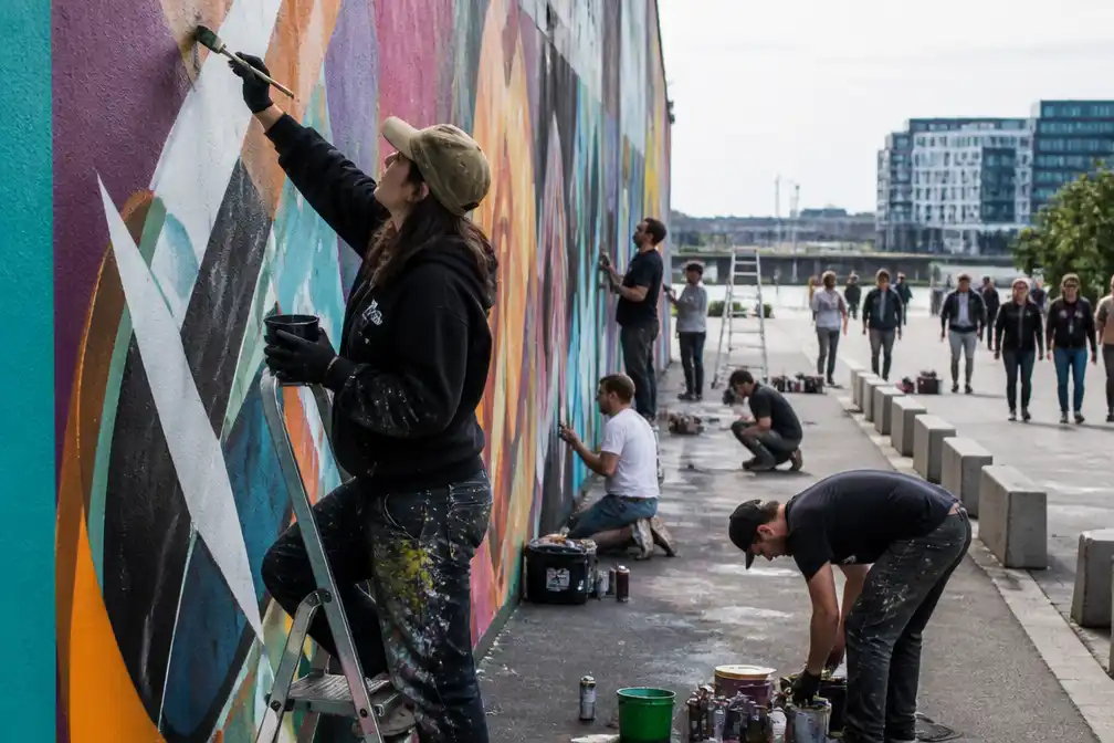 40 internationale streetartkunstenaars maken van Oslo openluchtmuseum