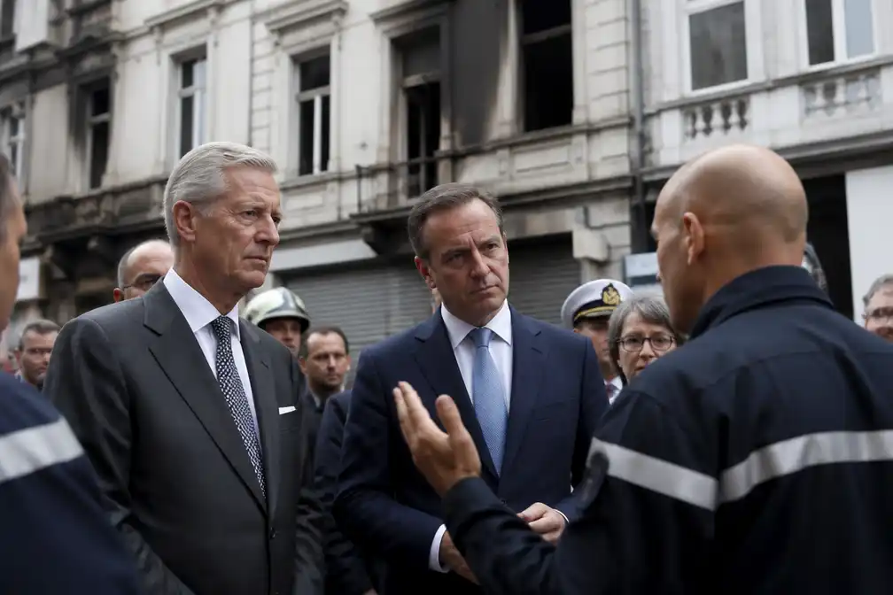 Belgische koning en premier bezoeken Brusselse brandhaard, slachtoffers gemeld
