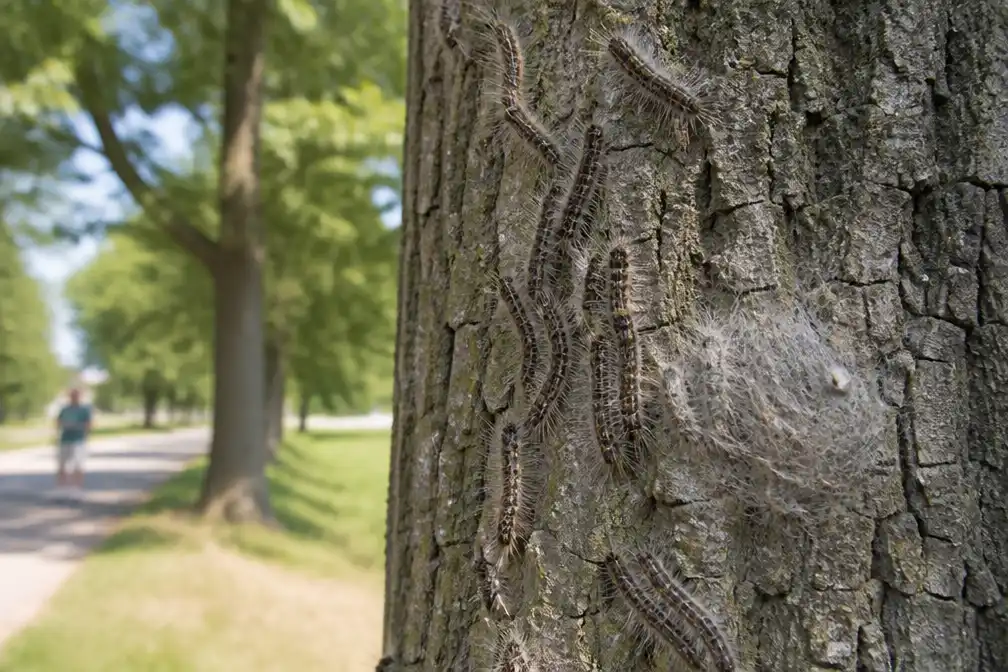 Aantal eikenprocessierupsen verdubbeld deze zomer in Nederland