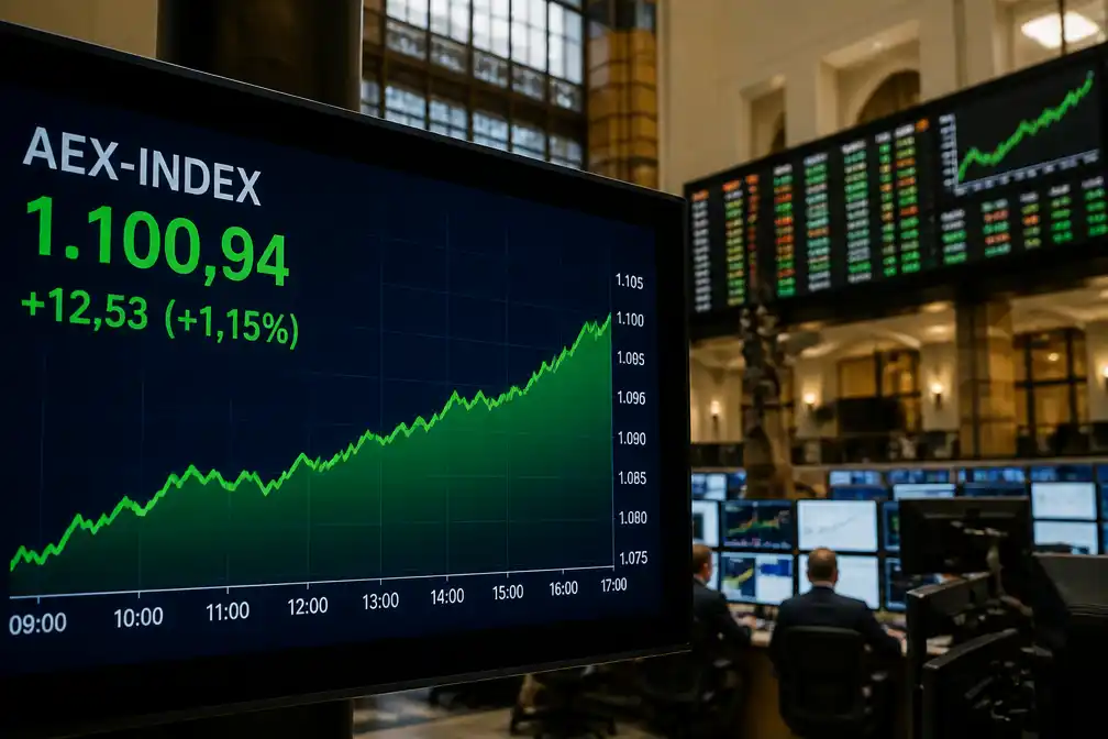 AEX-index voor het eerst boven 1100 punten, aangevoerd door ASML