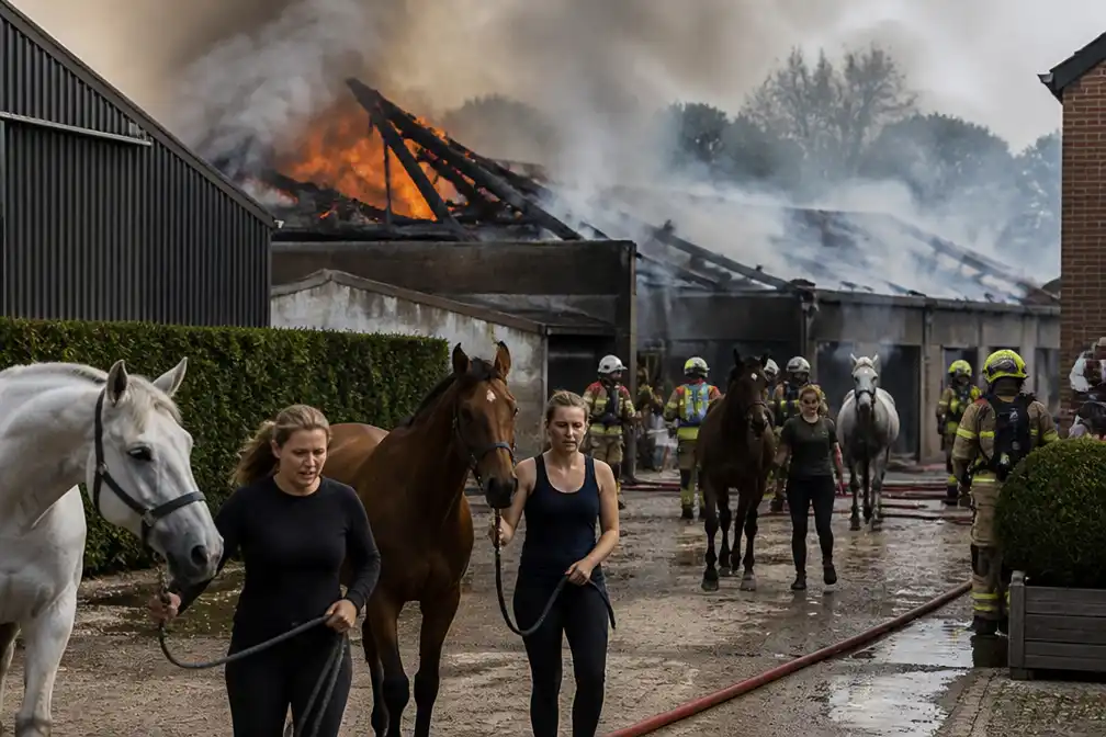 Brand in manege Eppegem: eigenaar gewond, honderdtal paarden geëvacueerd
