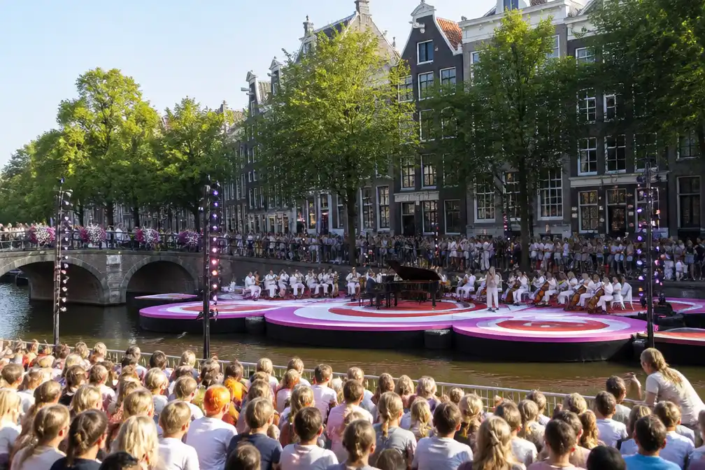 April Darby, Zoë Livay treden op bij Kinderprinsengrachtconcert in Amsterdam