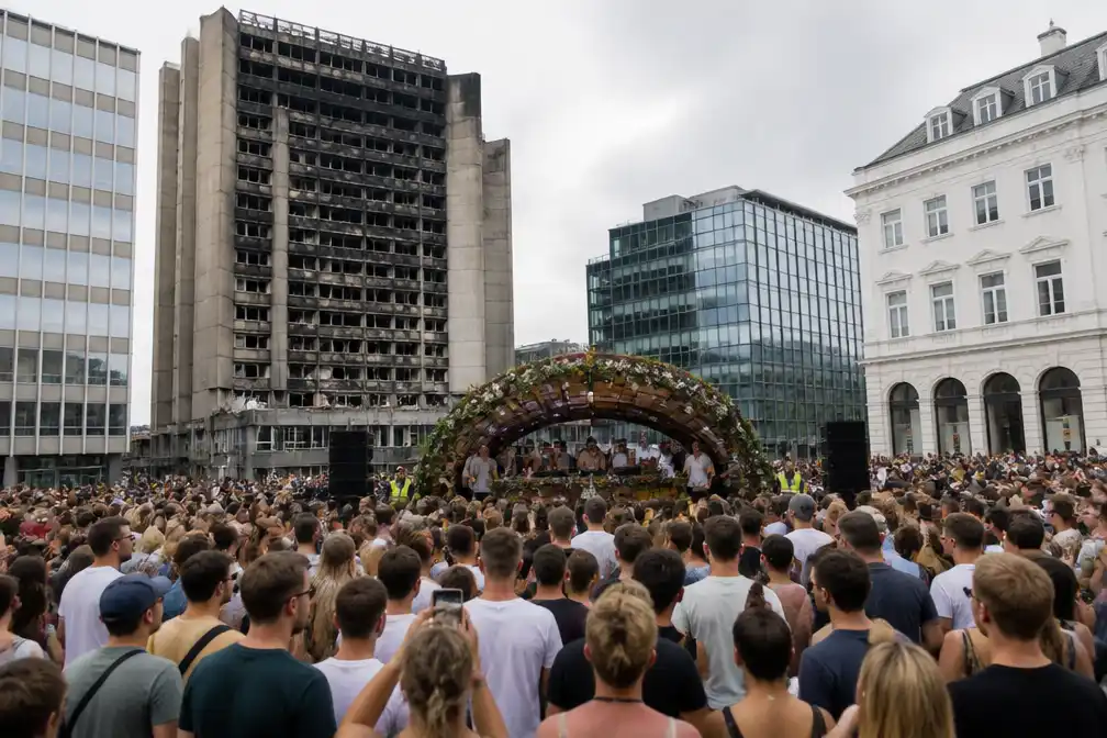 Tomorrowland-dj-set nabij dodelijke brand in Brussel leidt tot verontwaardiging