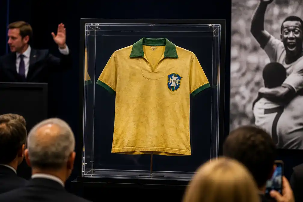 Shirt Pelé uit WK-finale 1958 in New York geveild voor 4,9 miljoen dollar