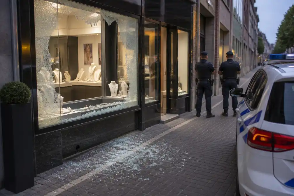 Vitrine juwelier verbrijzeld en leeggeroofd in Maaseik