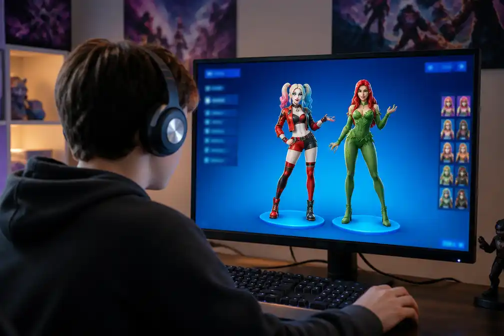 Fortnite plaatst nieuwe skins Harley Quinn en Poison Ivy achter leeftijdsfilter