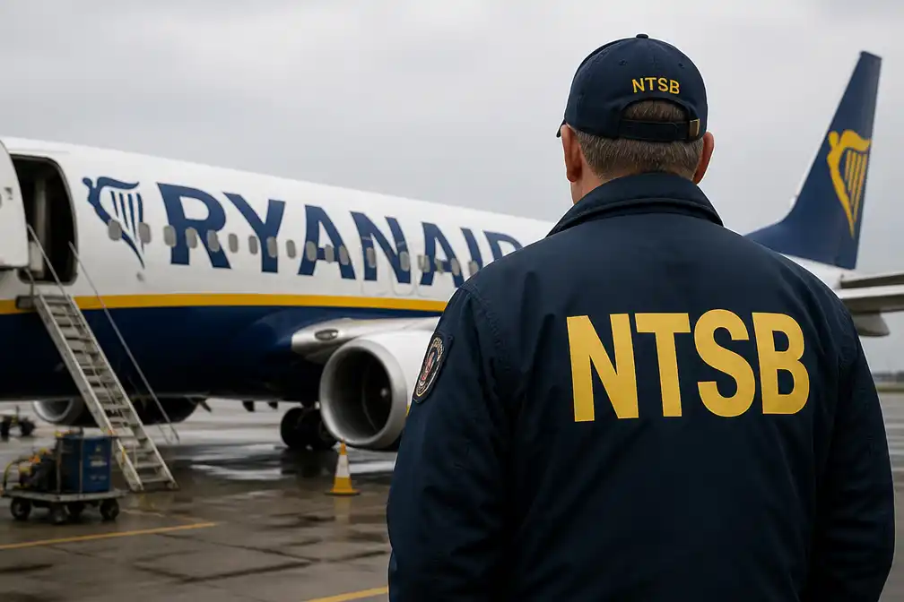 Amerikaanse NTSB leidt onderzoek naar Ryanair-incident met passagier uit raam gezogen